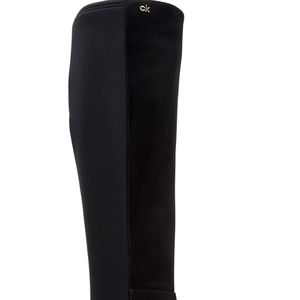 Calvin Klein tall leather black boots